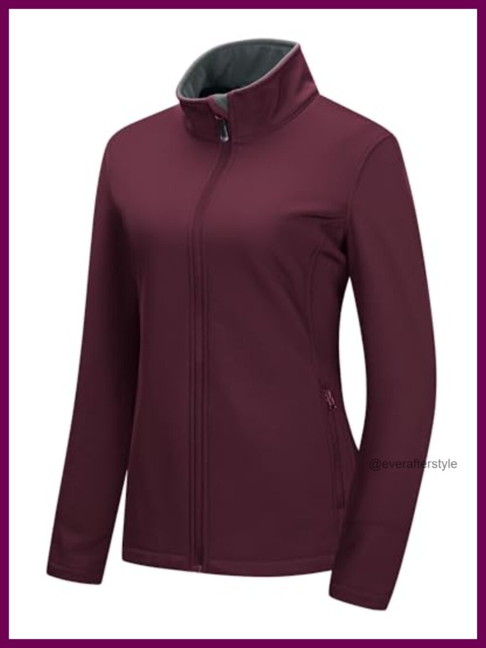 Women's Waterproof Softshell Jacket Lightweight Fleece Lined Zip Coat